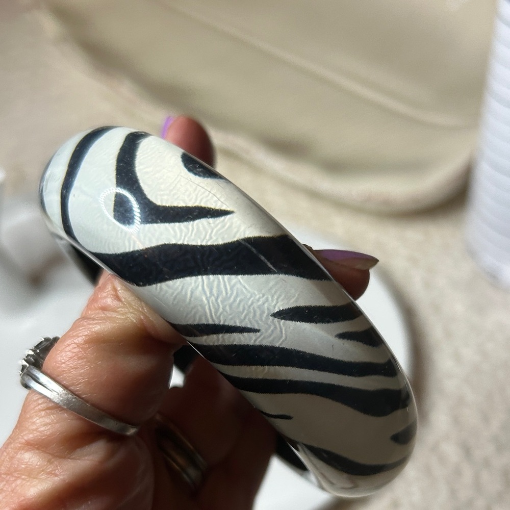 Zebra Print Bangle Bracelet